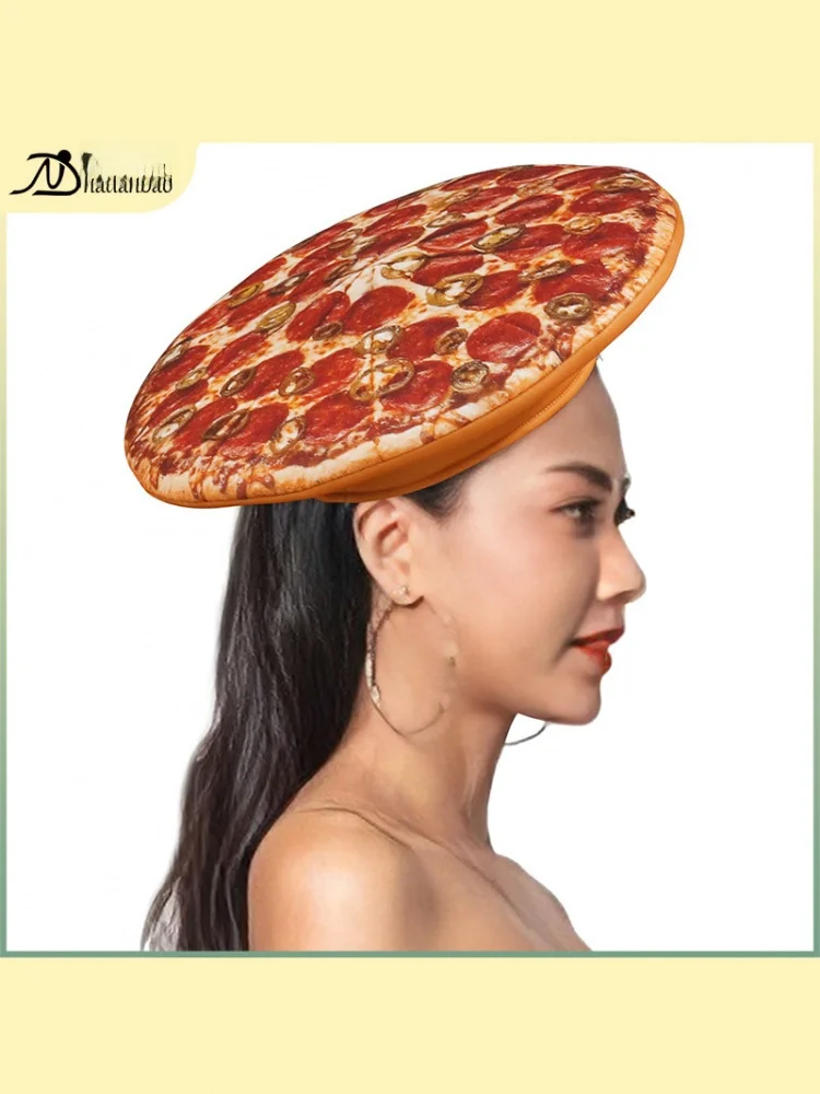 

Хэллоуин Пар Пицца с цифровым принтом Реквизит для взрослых Кепка для выступлений Косплей Сценический игровой костюм Тонкая нейлоновая юбка со средней талией