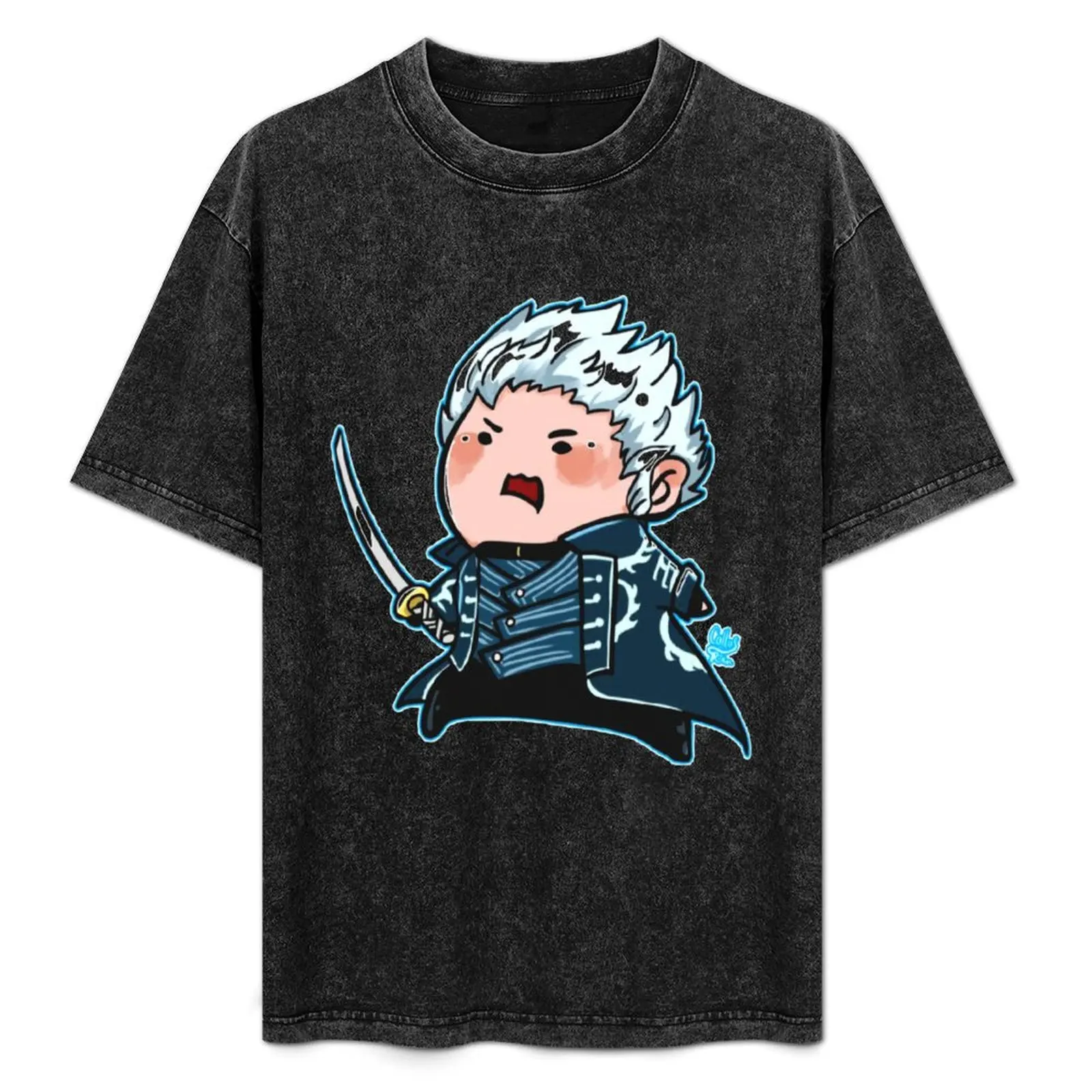 devil may chibi vergil T-Shirt anime shirts graphic tees Aesthetic clothing t shirt men 100℅ cotton