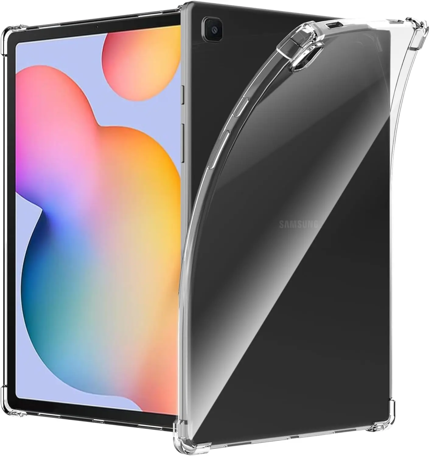 Transparente Hülle für Samsung Galaxy Tab S6 Lite 10,4 Zoll 2024, Sm-P610, P620, Silikon, stoßfeste Rückseite, TPU-Schutzhülle