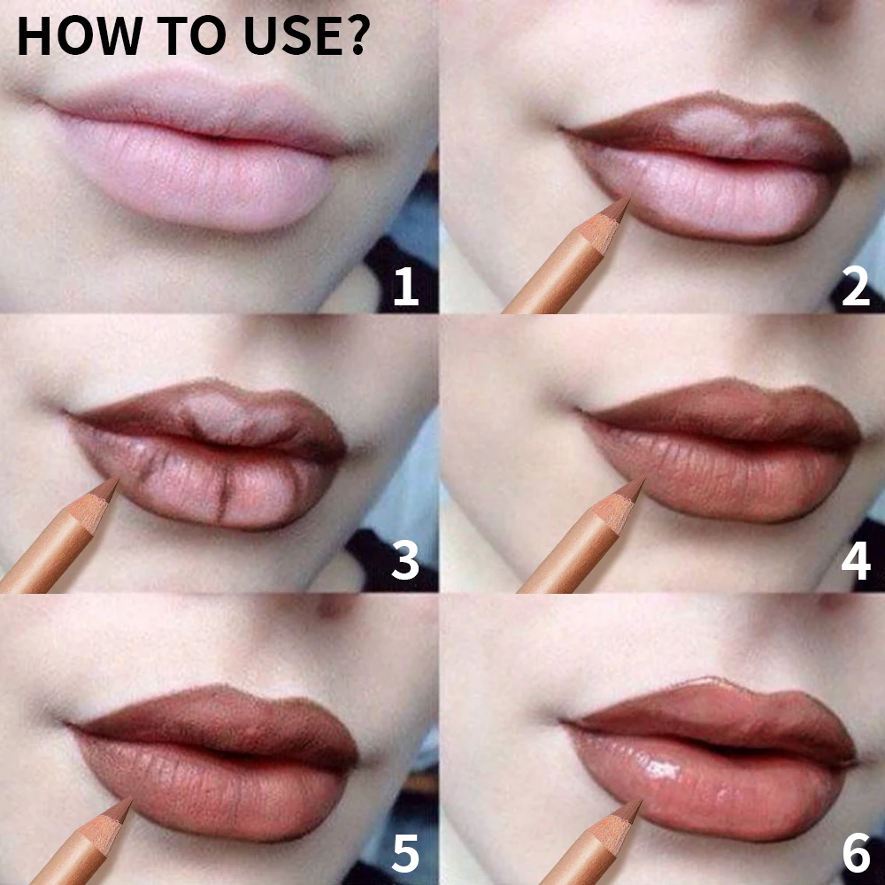 푸다이어 12색 방수 매트 립 라이너 세트 - 오래 지속되는, 끈적임 없는 포뮬러, 풀 커버리지 및 자연스러운 룩에 적합, Ide