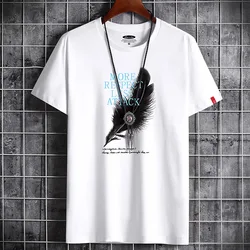 New 2022 Fashion Anime T Shirt White Oversized Summer for Men Clothing Graphic Vintage T-shirt Tshirt Harajuku Manga Anime S-6XL