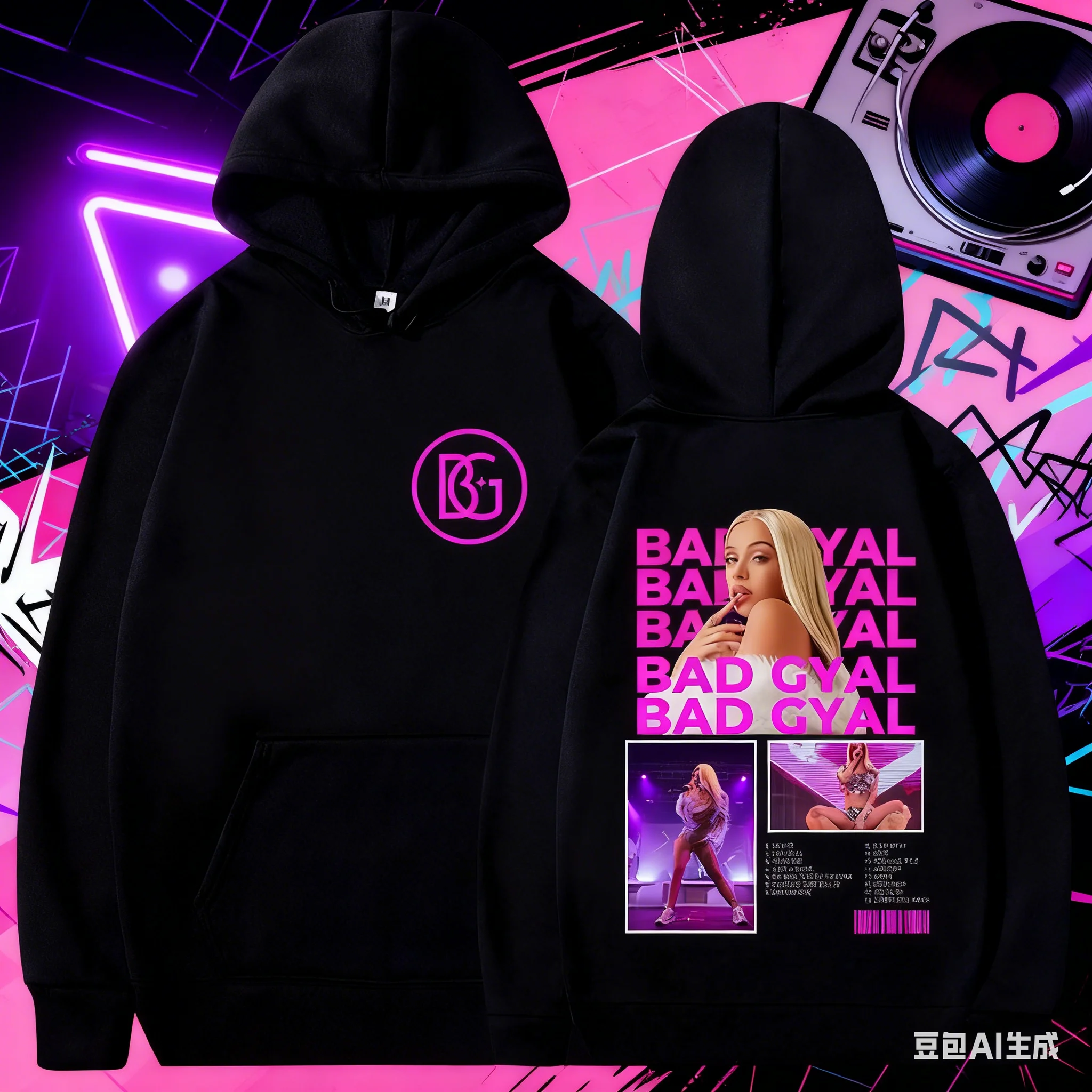 المغني باد جيال جولة حول العالم للرجال والنساء الرجعية الجمالية الموضة 2025-26 الخريف/الشتاء 100% القطن الخالص البلوزات المطبوعة #1