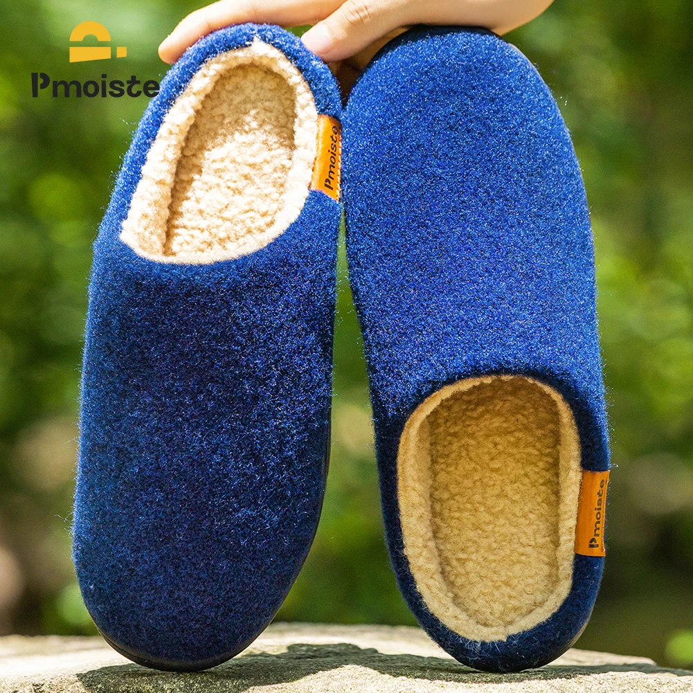 

Warm Slippers Man Garden Non Slip Memory Foam Felt Living Room Cushion Bedroom Soft Male House Indoor Shoes Home High-quality