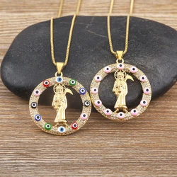 Nidin Sickle Death Pendant European and American Trendy Gold Plated 6 Colors Men And Women Personality Zircon Necklace Gift