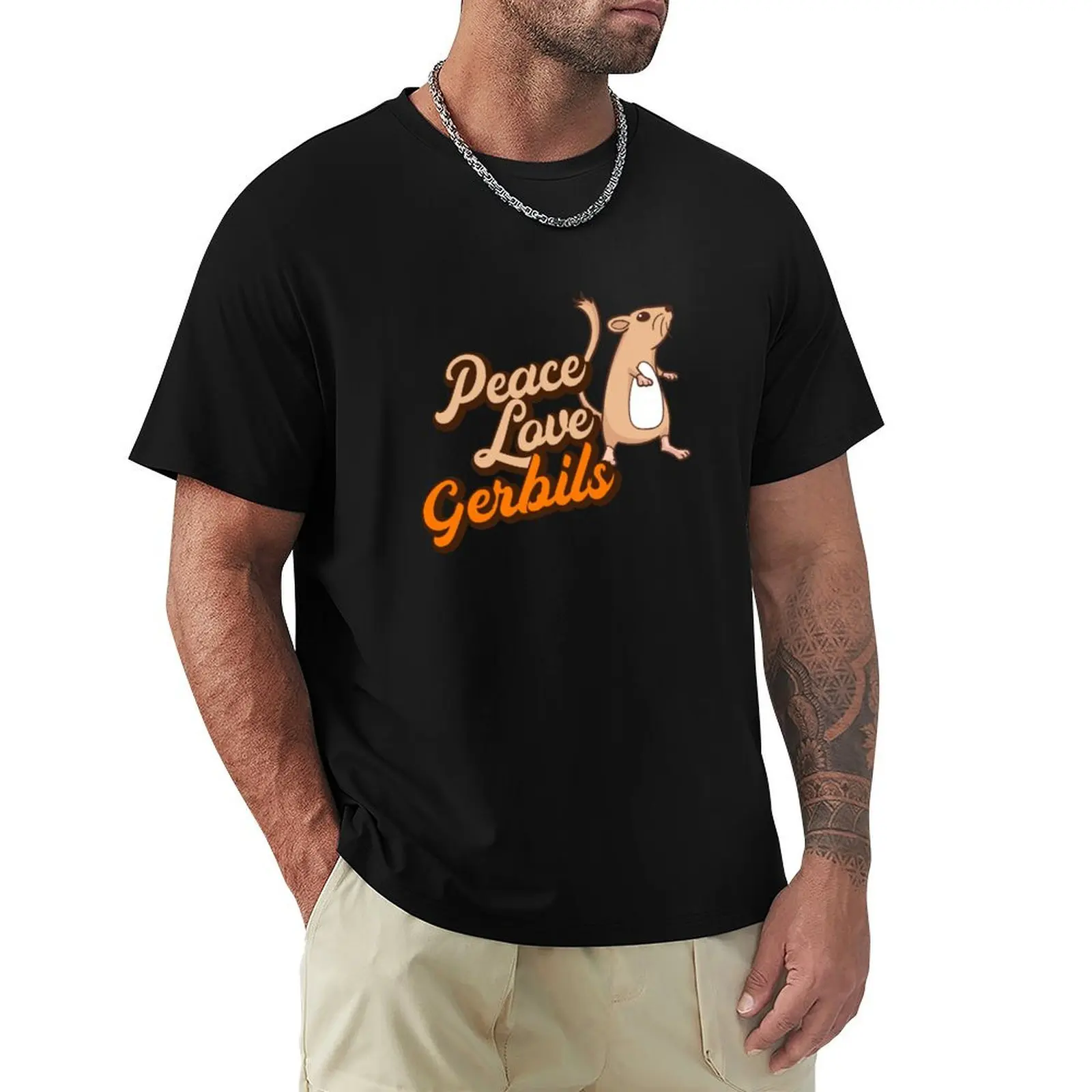 

Peace Love Gerbils. T-Shirt Lightweight Casual Summer T-Shirt