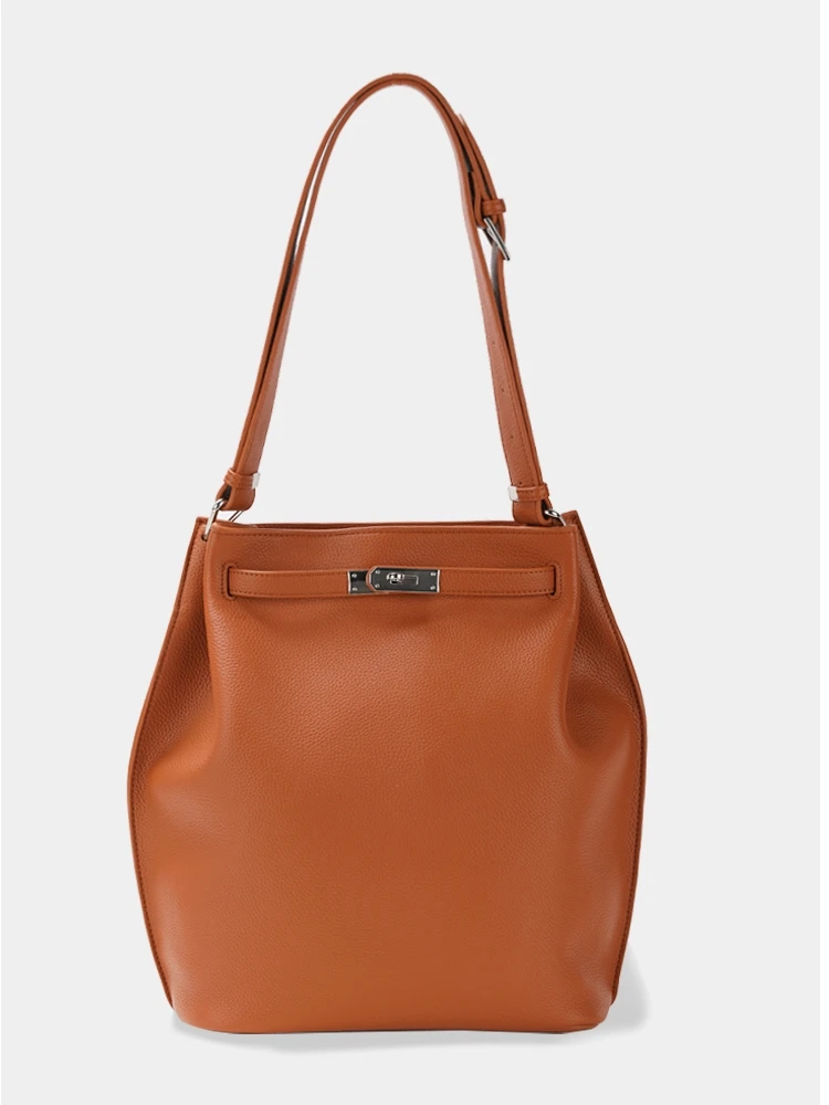 

NNO Autumn Winter Versatile Large Capaci Golden Brown Tote Buet Bag Casual Trendy Single oulder Faion Bag 748