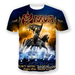 phechion New Fashion Men/Women Saxon Band 3D Printed Short Sleeve Casual T Shirt Sporting Hip Hop Summer Tops L124