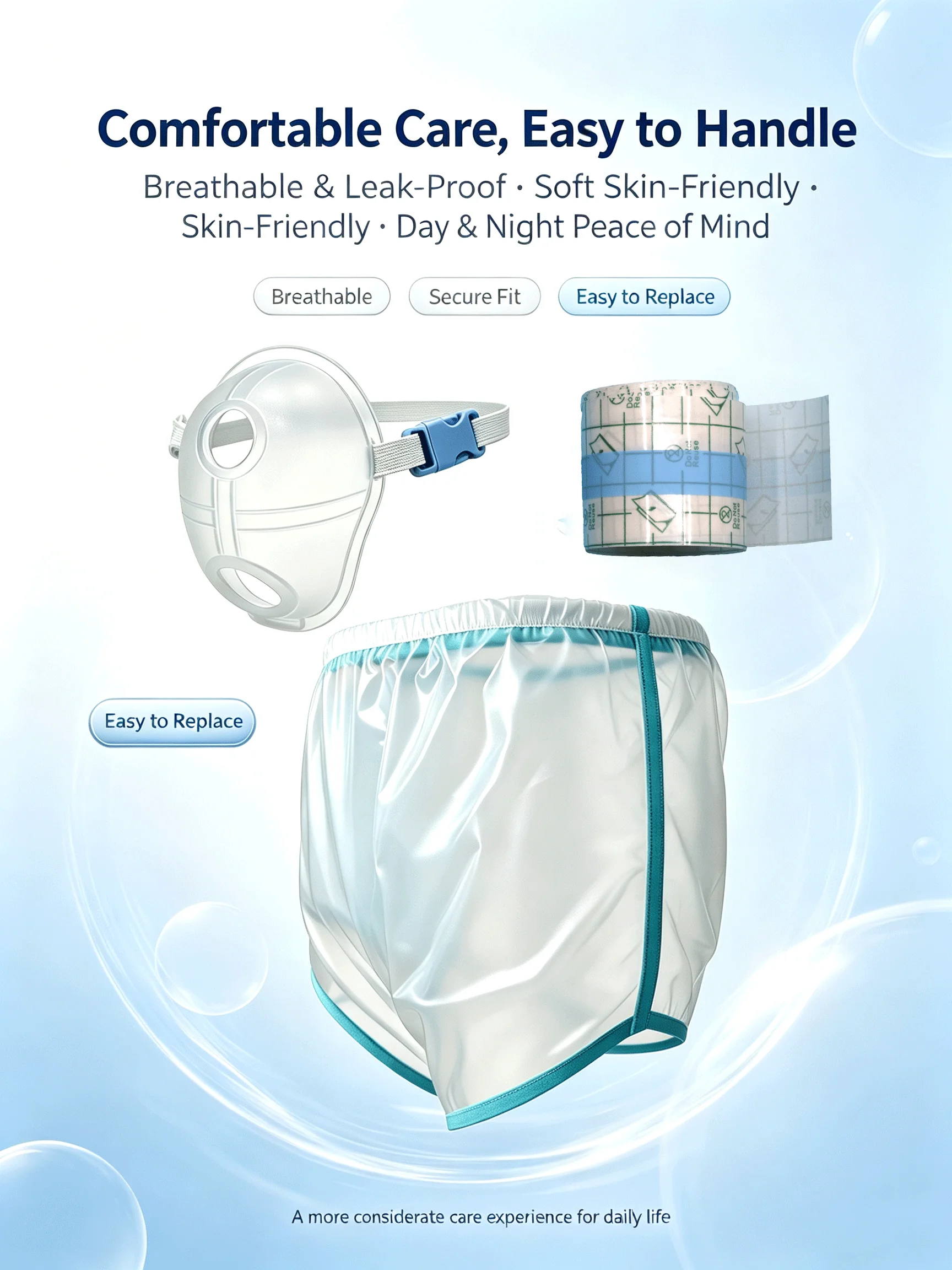 PU Postoperative recovery waterproof pants, waterproof patches, urinary consumables combination set