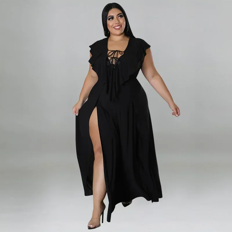 MY962 European and American plus size women's summer new sexy strap backless solid color dress, fat MM, sexy, plus size clothing