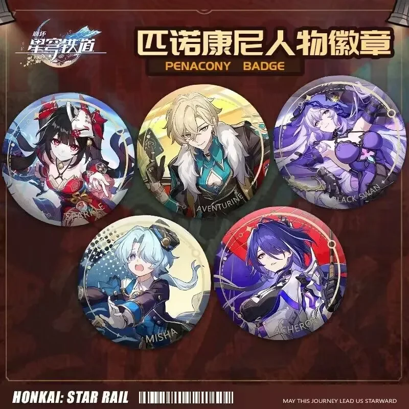 

Honkai Star Rail Brooch Pins Anime Game Badge Cosplay Aventurine Robin Sparkle Accessories Decoration Gifts