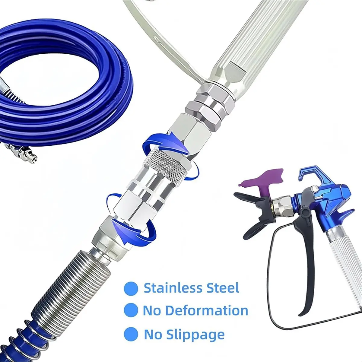 2026 NEW 1pcs 1/4-Inch 360 Degrees Swivel Connector & 1pcs 235486 7/8-Inch Thread Airless Paint Joint(1+1PK)