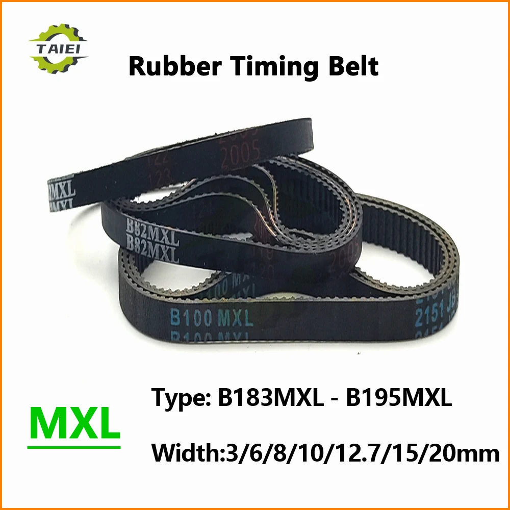 

MXL Rubber Synchronous Belt B183 B184 B185 B186 B187 B188 B189 B190 B192 B193 B194 B195 Width 3-20mm MXL Timing Drive Tooth Belt