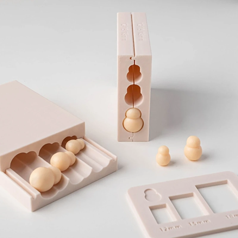 Q5WE Mini Snowman Ball Shaping Tool, Plastic Craft Mold with 12 mm 15 mm 18 mm Size Guides for Ornament Making, DIY Jewelry