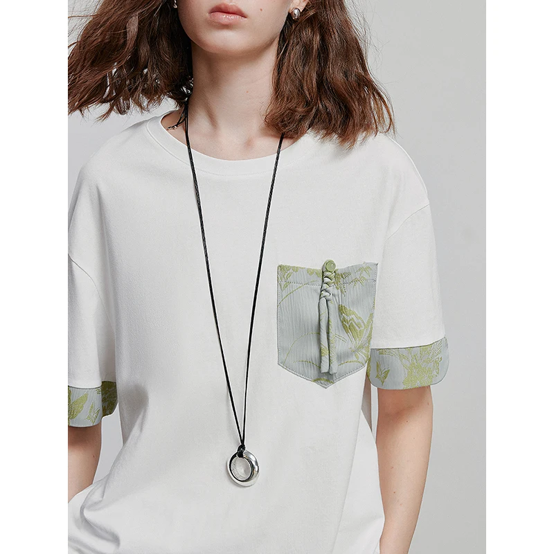 TOYOUTH Women Short Sleeve T shirt 2025 Spring New Tops 8521031 image 4