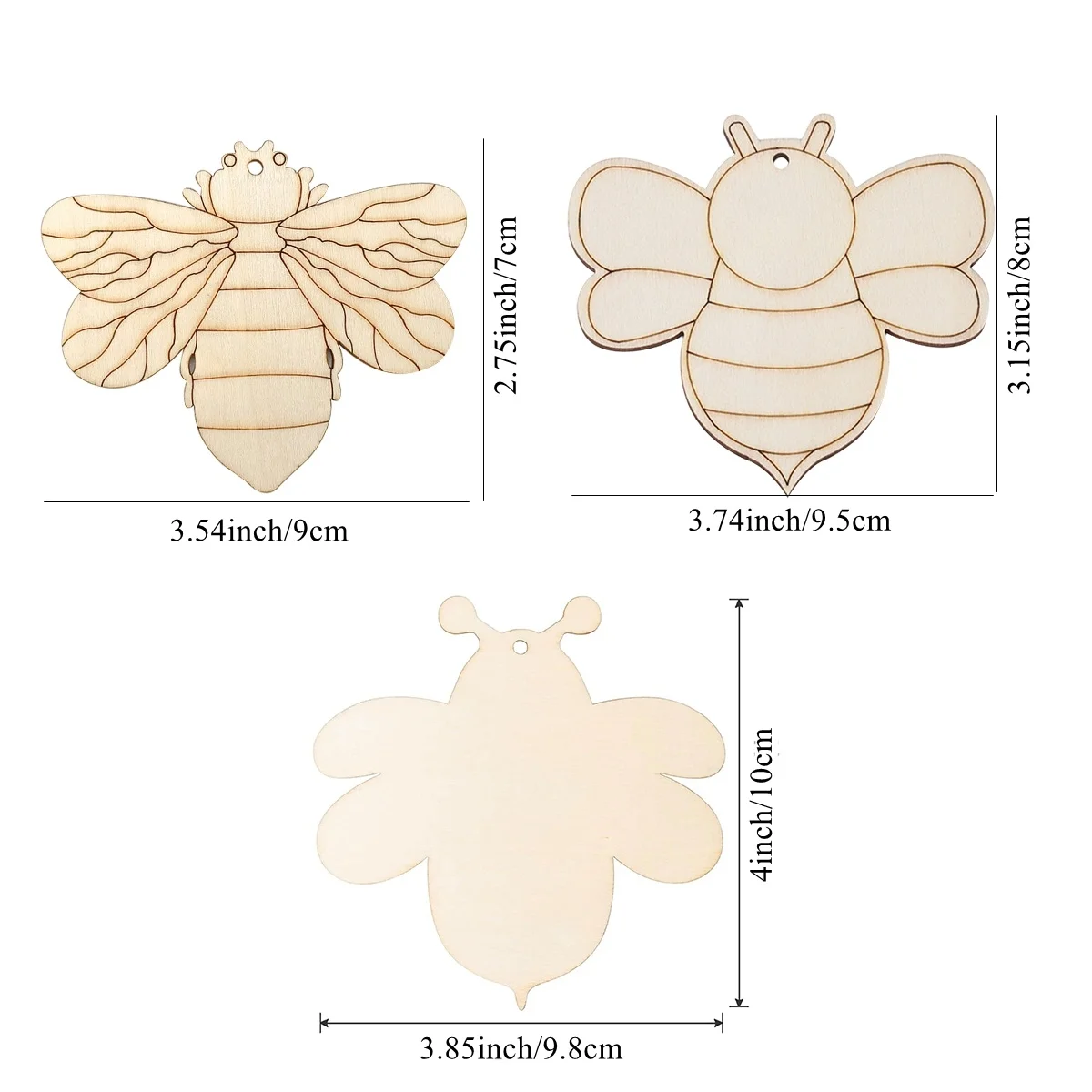 10pcs Wooden Bee Hanging Ornament DIY Painting Wooden Crafts For Kids Bee Themed Birthday Party Table Decoration DIY Crafts