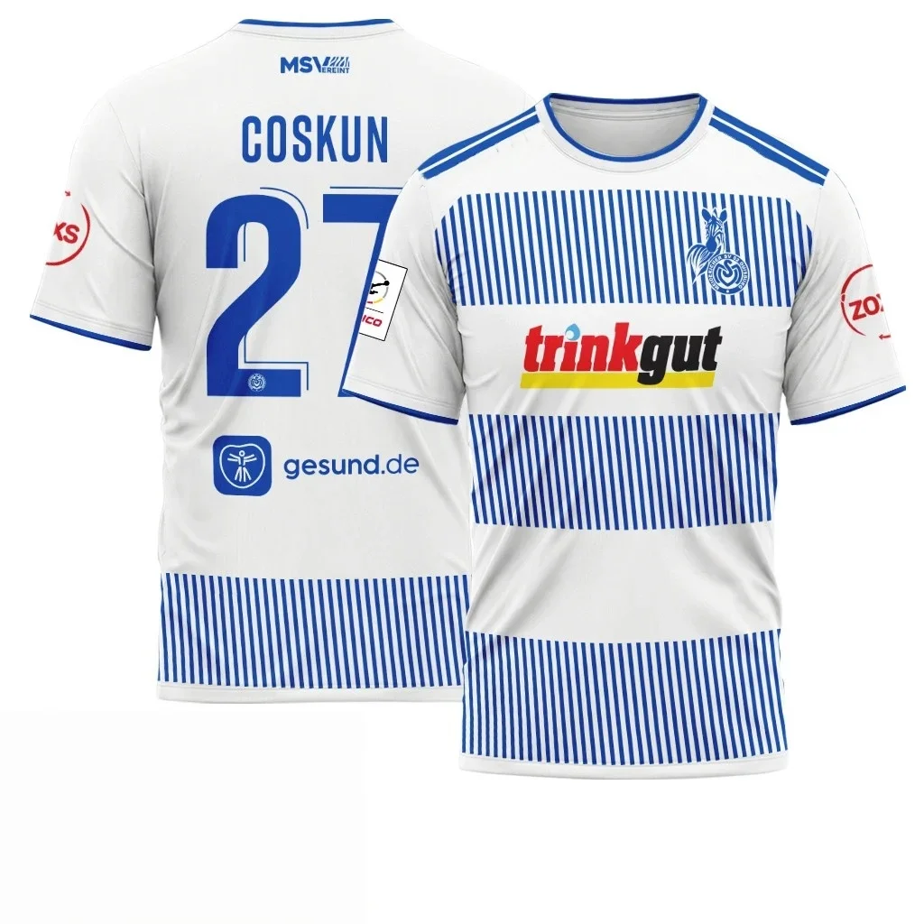 26-27 Neues MSV Duisburg Herren-Fußballtrikot, 3D-Druck, Y2K, schnelltrocknendes Freizeit-T-Shirt, geeignet als Trainingsbekleidung, passend für die ganze Familie – Detail 11