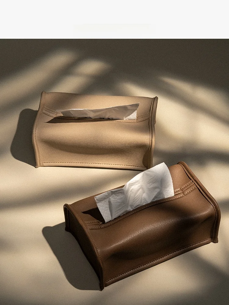 

Элегантная кожаная коробка для салфеток Oletha прямоугольной формы для гостиной и обеденного стола, высококачественный органайзер для домашнего декора