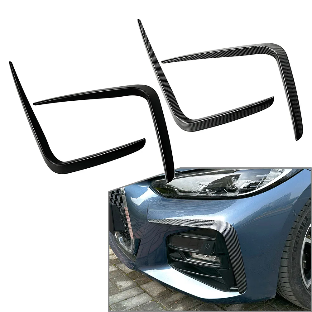 2 Pcs Car Front Bumper Lip Spoiler Trim Decoative For BMW 4 Series G22 G23  M Sport Only 2020 2021 2022 2023