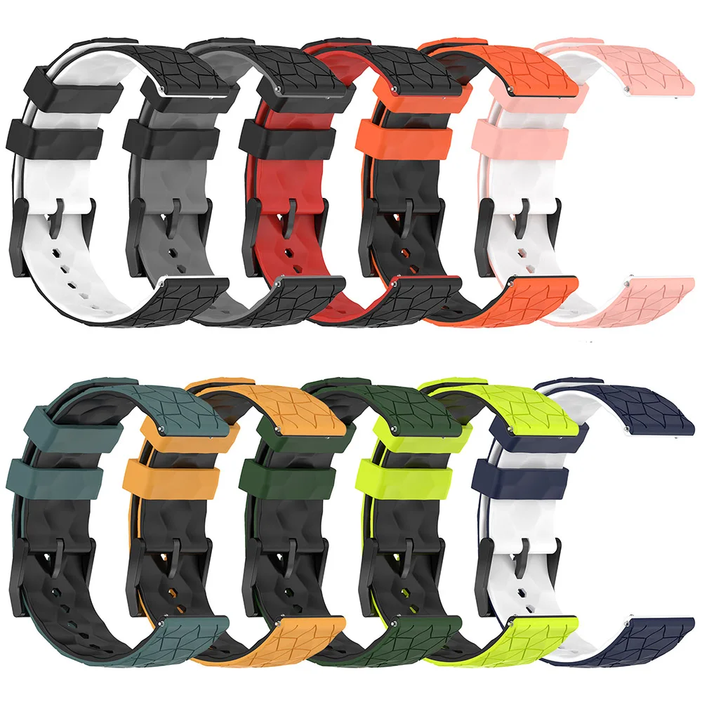 20mm 22mm Silicone Strap for Samsung Galaxy Watch 5/5 Pro 4/4 Classic Football Pattern Band for Huawei Watch GT 3/2 42mm 46mm