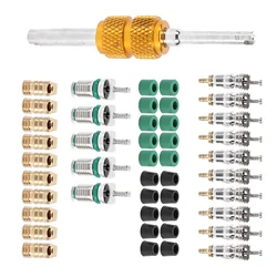 Complete Refrigerant Pipe Replacement Kit: AC Valve Cores, Gaskets and Tools For R410a R22 R134a Systems - Car and Household