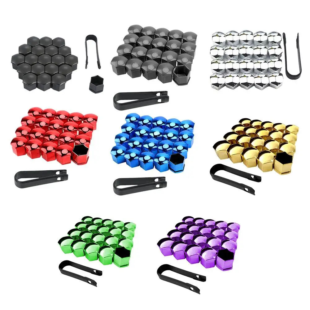 20 Pcs Wheel Nut Covers Bolt Caps Vinyl Lug Bolt Cover Auto Hub Screw Protection Anti-Theft Cap 17mm Dustproof