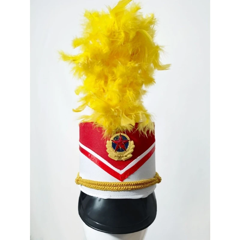 Vintage Drum Majors Hat Carnival Adult Soldier Vintage Hat Party Guard Hat Show Top Adult Cosplay Party Hat