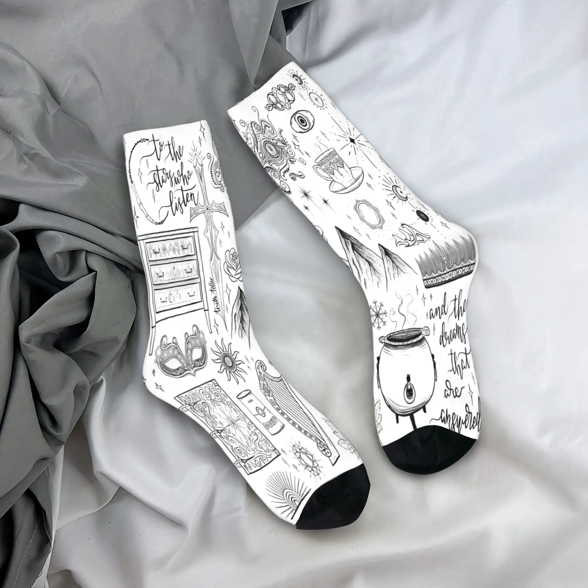 Practical Magic Witchcraft Occult Celestial Fantasy Mystical Socks Merch For Men Women  Soccer Socks Cozy Best Gift Idea