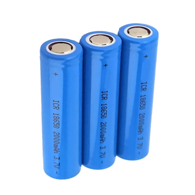 18650 2000mAh 3.7V battery ICR18650 rechargeable lithium-ion battery suitable for flashlight power bank replacement battery
