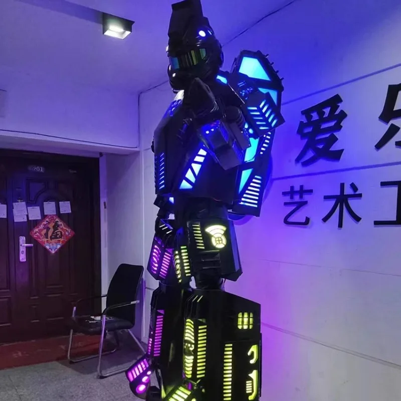 

Atmosphere costumes Halloween performance costumes Symphony remote control luminous stilt costumes Robot