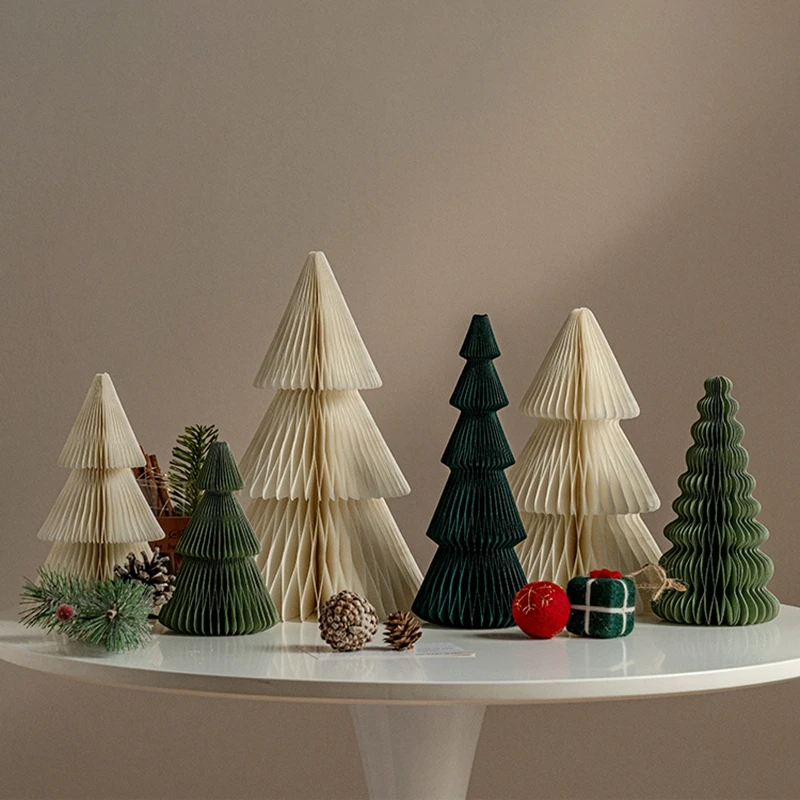 Weihnachtsbaumdekoration 3D Wabenpapier Weihnachtsbaumornamente Neujahrs-Weihnachtsfeier-Deko Weihnachtsbaum-Hängeornament – Detail 1