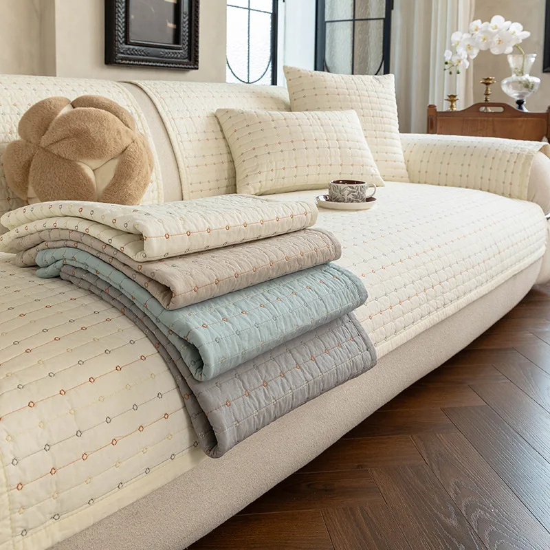 Soft Chenille Sofa Cushions Non-Slip Seat Covers Living Room Decor Woven Texture Warm Home Textiles Furniture Pads Couch Cover