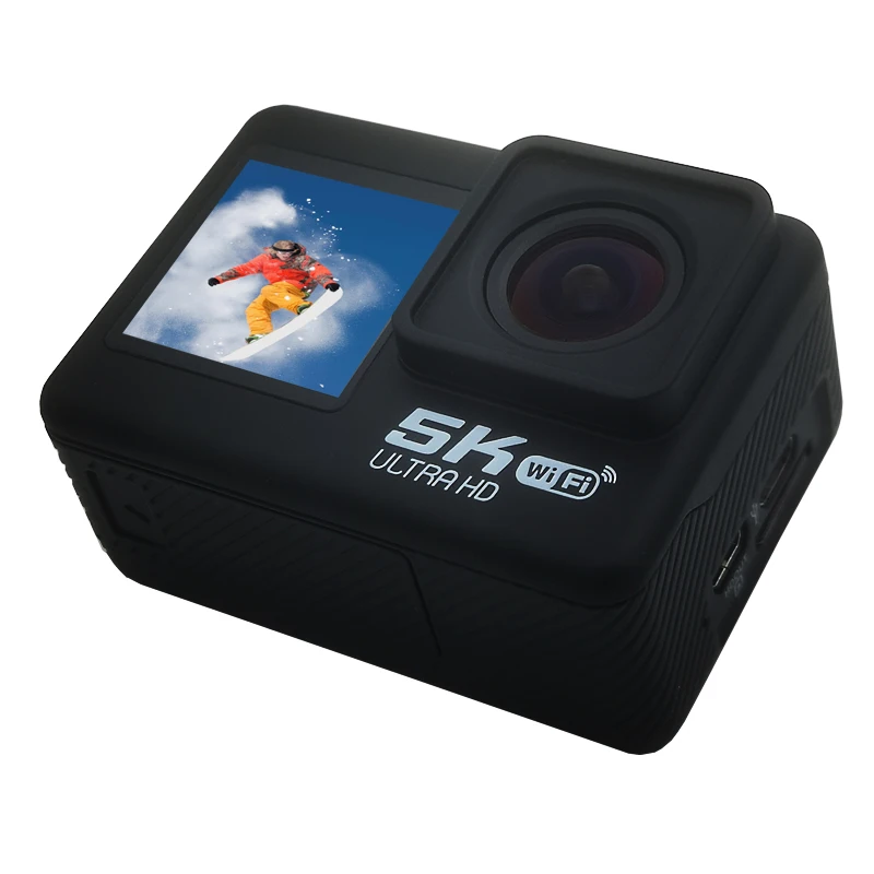 5K 30FPS Action Camera with EIS Stabilization 4K 60FPS Sports DV with EVA Nylon Portable Camera and Remote Control