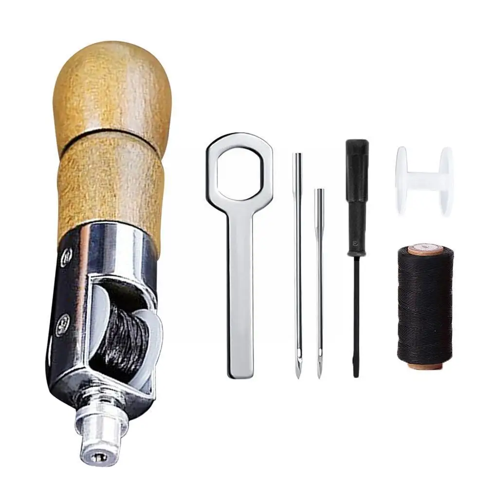 DIY Leather Sewing Awl Thread Kit Manual Sewing Machine Canvas Tool Repair Shoemaker Stitching Stitcher Craft Speedy Leathe C3Q1