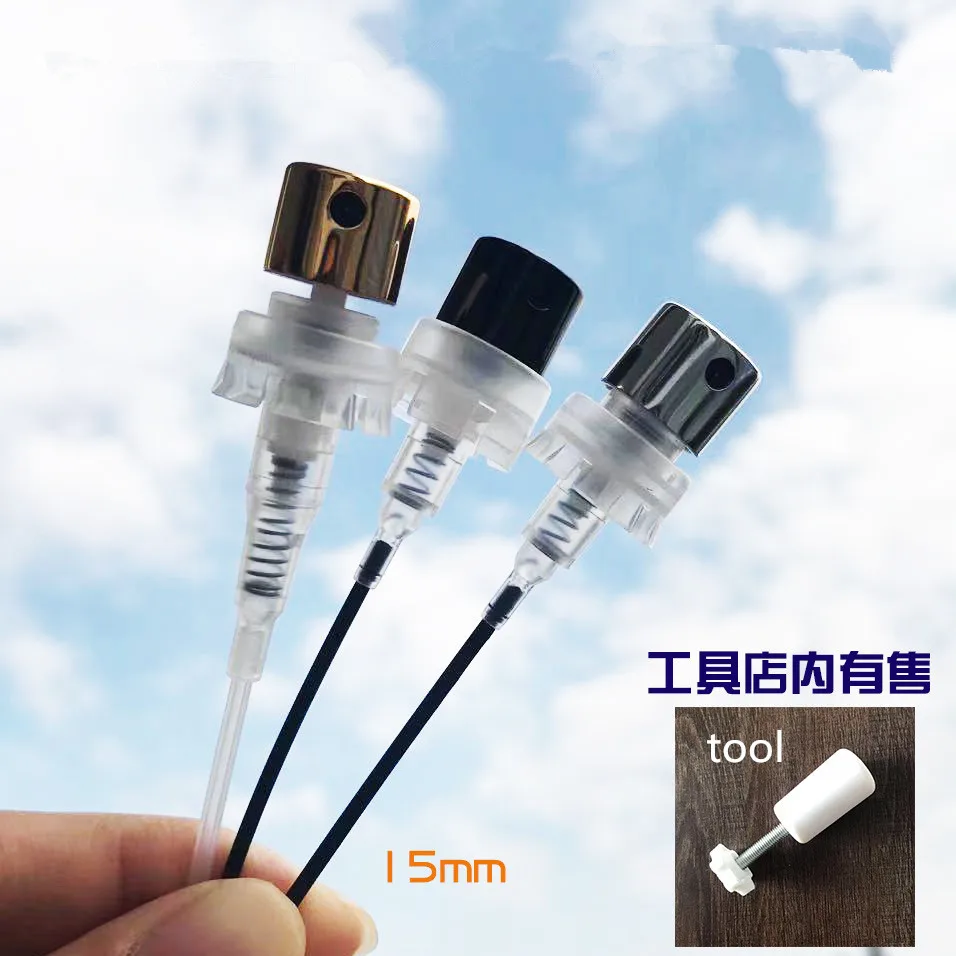 陽極酸化アルミニウムノズルスプレーヘッド,化粧品香水ポンプ,15mmボトルに使用,13 15 r 20r,50個/バッチ