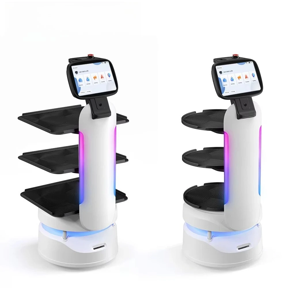 Neu eingetroffener autonomer Roboter, Café, Restaurant, Kellner, Server, Roboter