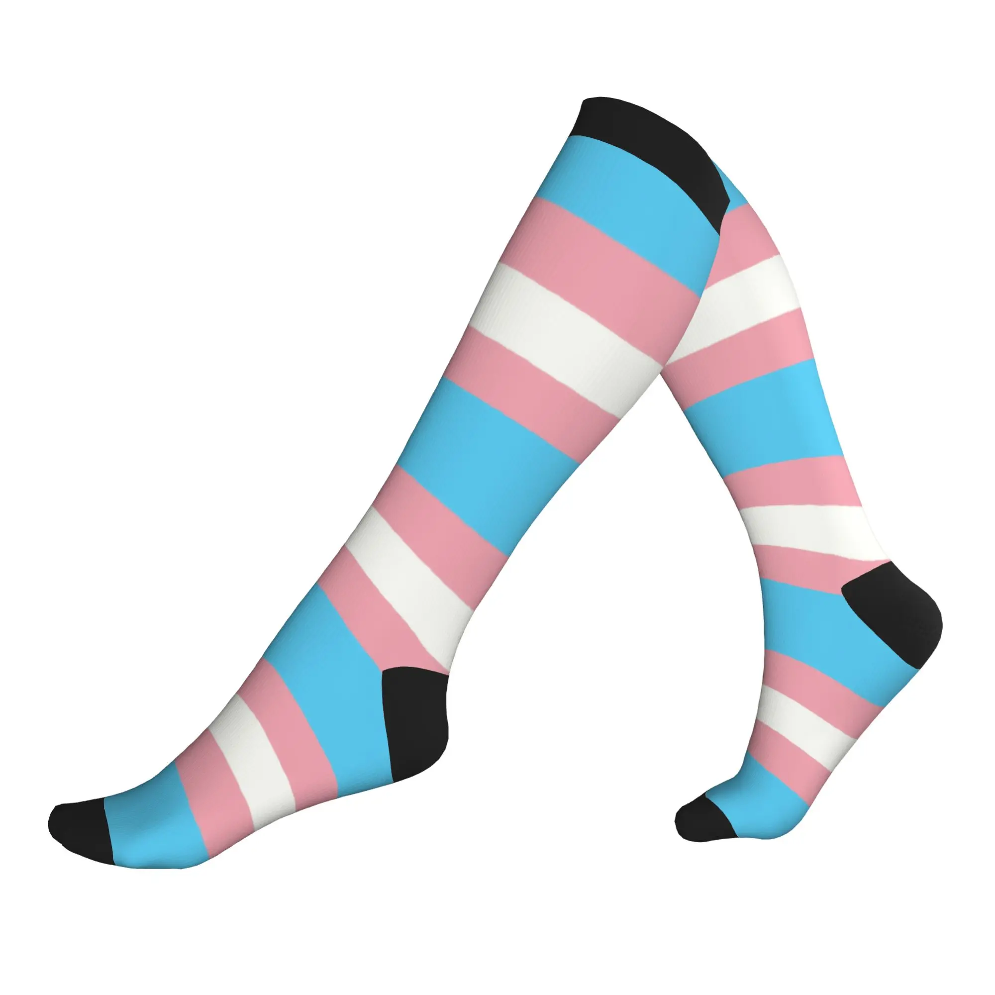 Fashion LGBT Transgender Pride Flag Socks Men Women Warm 3D Printing Sports Basketball Sports Compression Socks