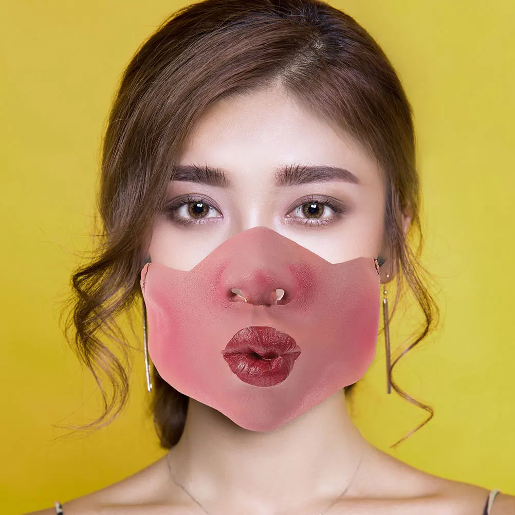 

1 set Half Face Mask Cute Pig Nose Latex Cosplay Props Wedding Games Halloween Animal Costume Scary Pig Mask