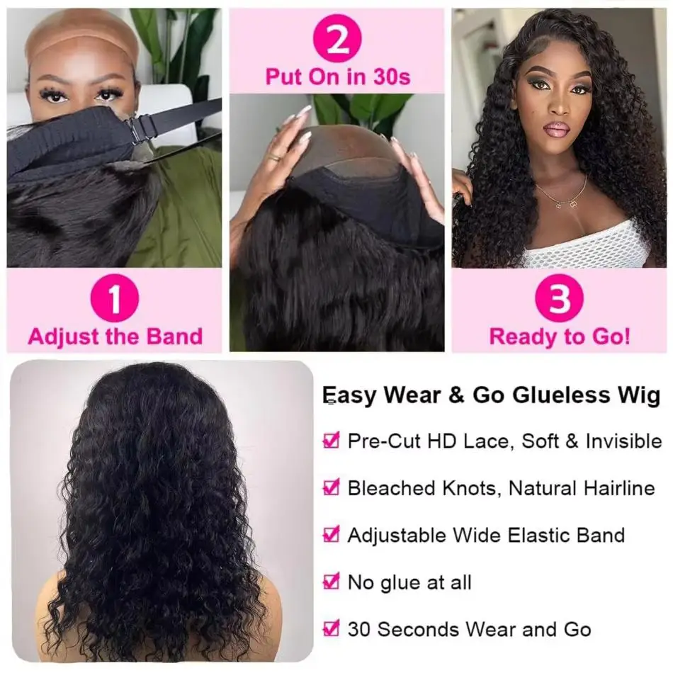 Glueless Wigs Human Hair Pre Plucked Pre Cut Curly Wig Lace Frontal Wig 5x5 Brazilian 30 Inch Closure Wig 4x4 Lace Front Wigs