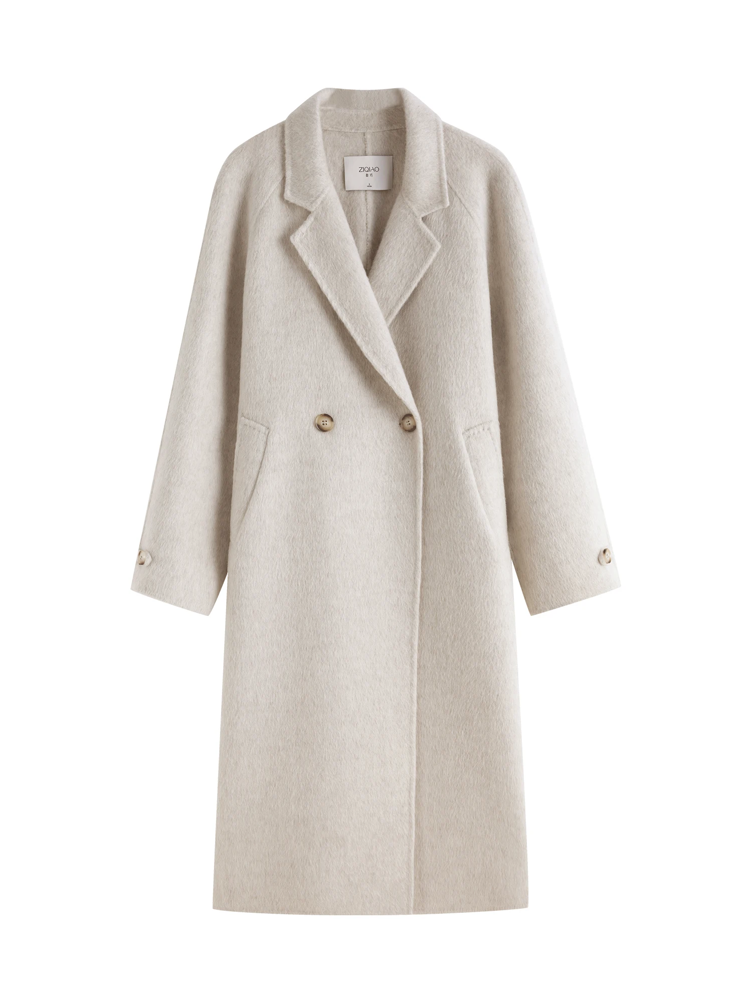 ZIQIAO 91.5% Wool Petite Size Double Cashmere Coat for Women 2024