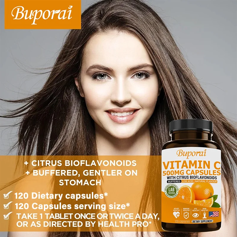 فيتامين C 500 مجم - يدعم نظام المناعة الصحي وحماية المضادة للأكسدة، ويعزز الصحة الشاملة، ويجدد الطاقة