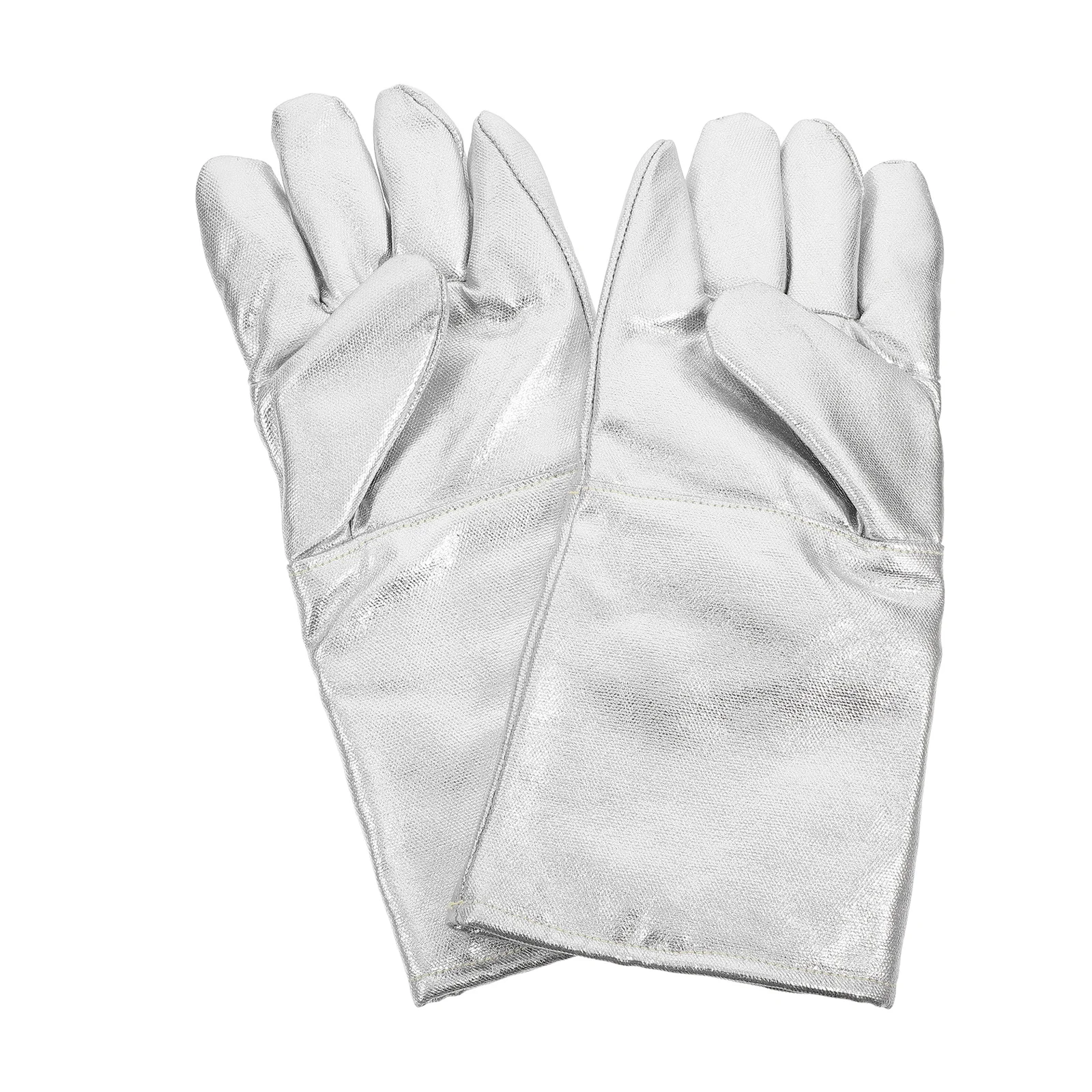 

2Pcs Fireproof Insulated Heat Resistant Gloves Aluminum Foil Industrial High Temperature Welding Gloves Oven Mitts