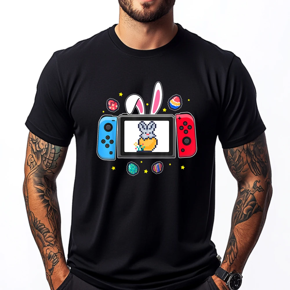 

Easter Video Game Bunny Eggs Gaming Gamer Boys Men Teen Camisas Basicas Hombre Female Summer Shirts