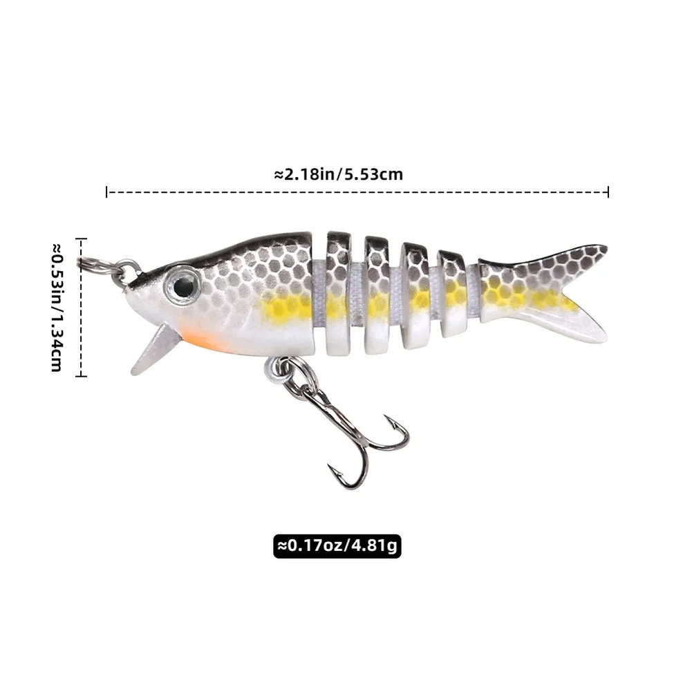 5pcs/set For Multi-colorfor Multi 6 Segment Crankbait Lure Set 5pcsfor -Bass Trout Lightweight Fishing Lures