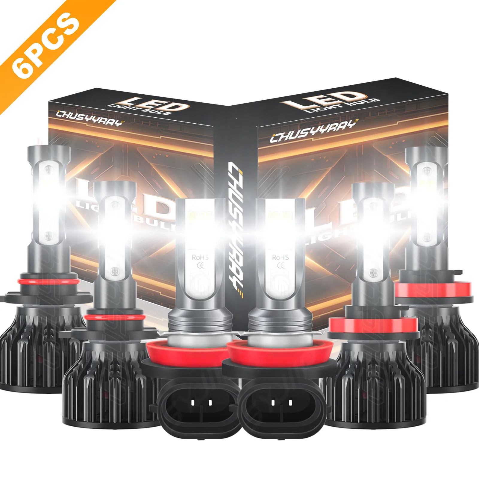 9005H11 H11 For GMC Terrain 2010-2015 LED Headlight High Low Beam + Fog Light Bulbs Combo Kit 6000K 360W 360000LM