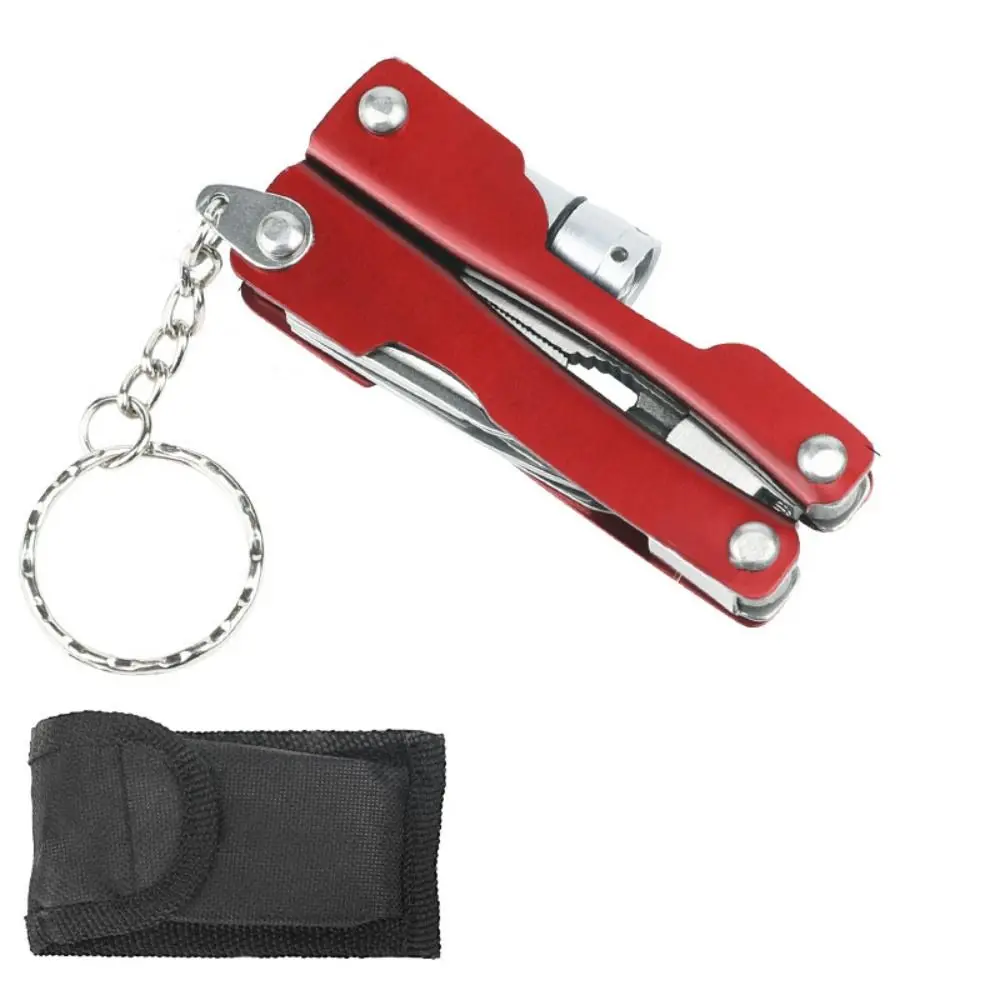 Durable Mini Multitool Pliers with Led Light Antirust Folding Pliers Stainless Steel Lightweight Outdoor Tools Hiking