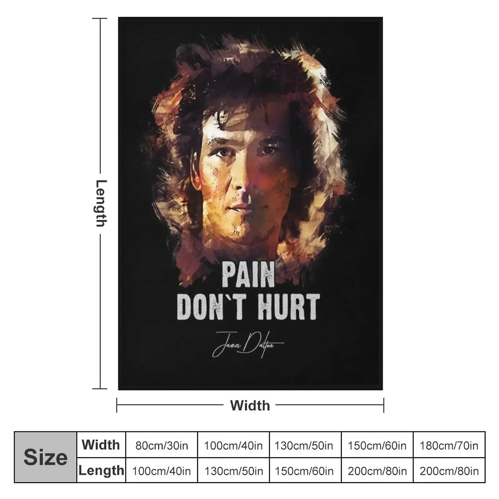 New Pain Don`t Hurt - James Dalton [Road House] Throw Blanket couch cozy soft plush fuzzy picnic outdoor blanket