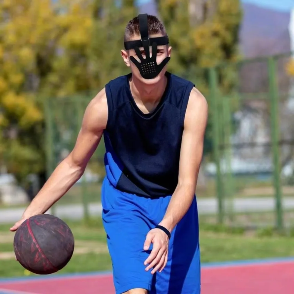 Stereo Basketball Defensive Masque Gesicht Einstellbare Schnalle Dribbling Widerstand Werkzeug Verteidigung Training Gesicht Schild Elastische Bandage