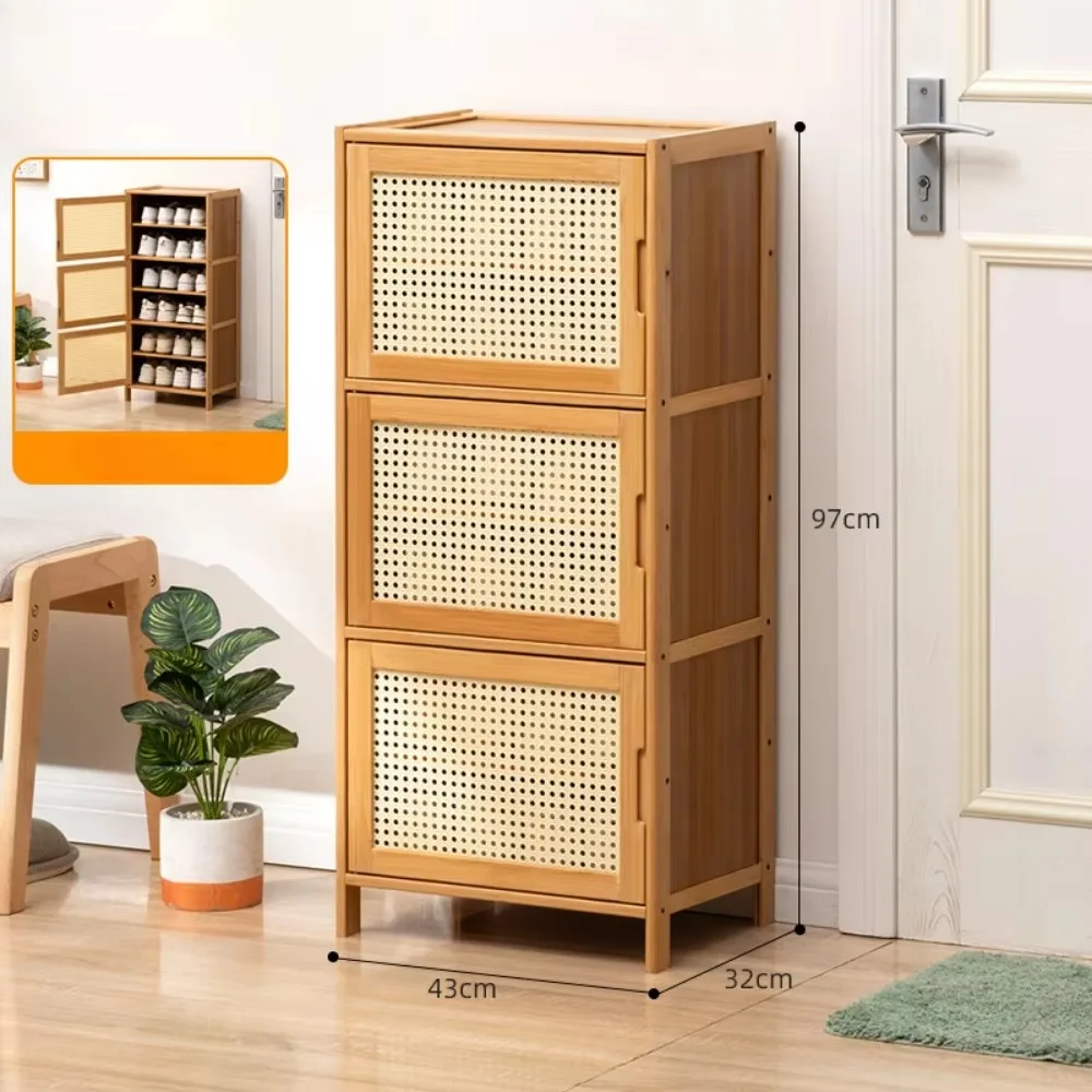 4/6 Layers  Living Room Cabinet Shoe Rack Organizer Shelf Storage Simple Space-saving Dormitory Dust-proof Shoe Cabinets