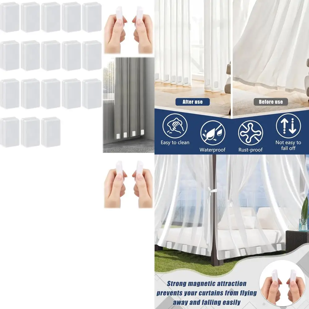 ستارة خارجية شديدة التحمل، 36 قطعة، مقاومة للماء ومغناطيسية، مثالية للحالات العاصفة والاستخدامات المختلفة (أبيض)