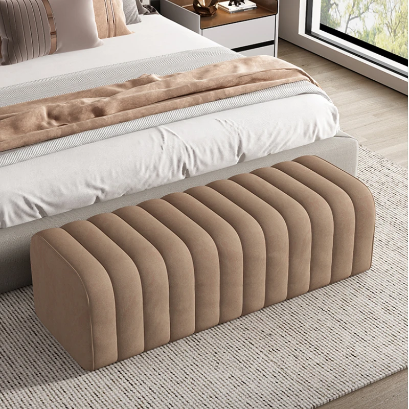 INS Velvet bench Entrance shoe bench Hotel mall hall rests feet luxury soft Footrest Room end of bed Nordic Low stool Furniture